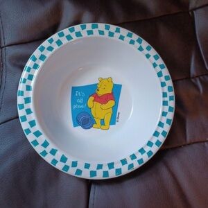 Disney Pooh Bear Bowl with Teal Accents